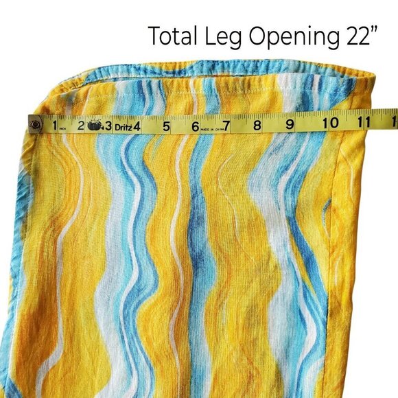 Rachel Zoe Wide Leg Beach Pants Bright Yellow and Blue Open sides - Picture 12 of 14